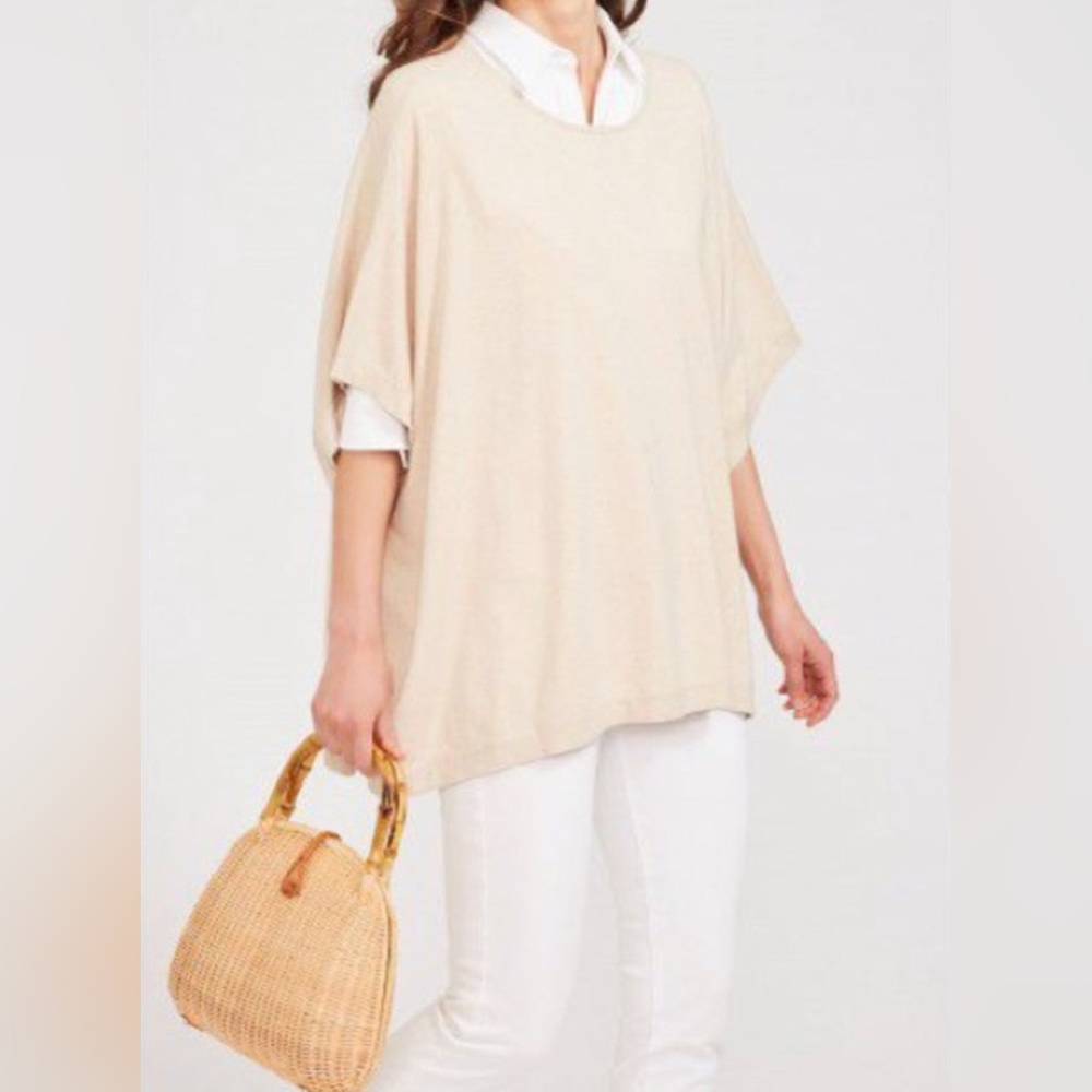 J. Mclaughlin Abigail Knit Poncho in Camel